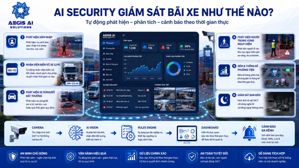 AI security giám sát bãi xe như thế nào-Aegis AI