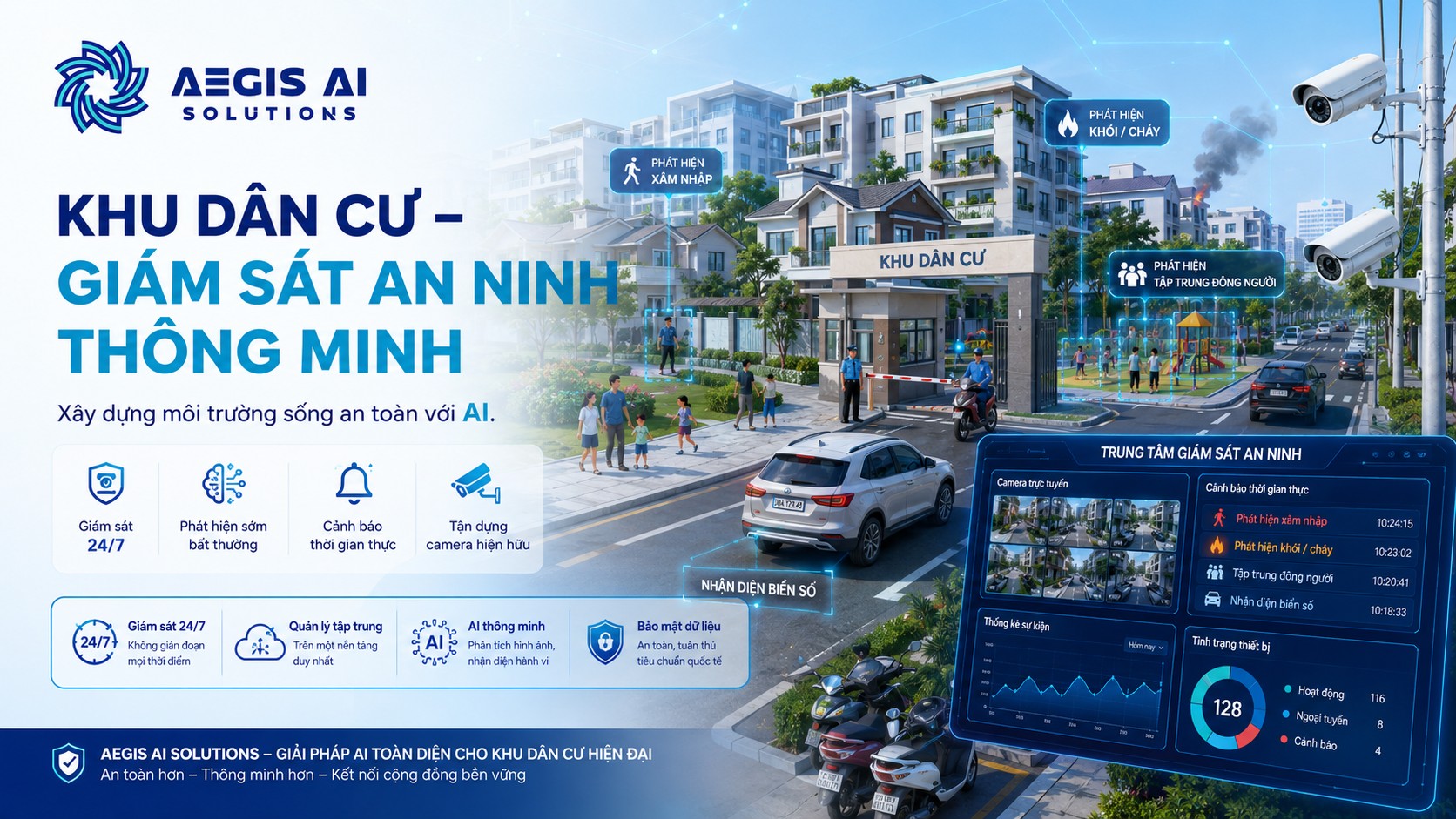 Khu dân cư-Giám sát an ninh thông minh-Aegis AI