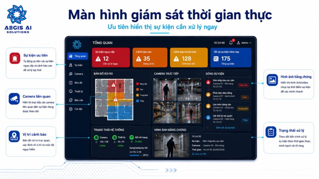 Màn hình giám sát thời gian thực-Aegis AI