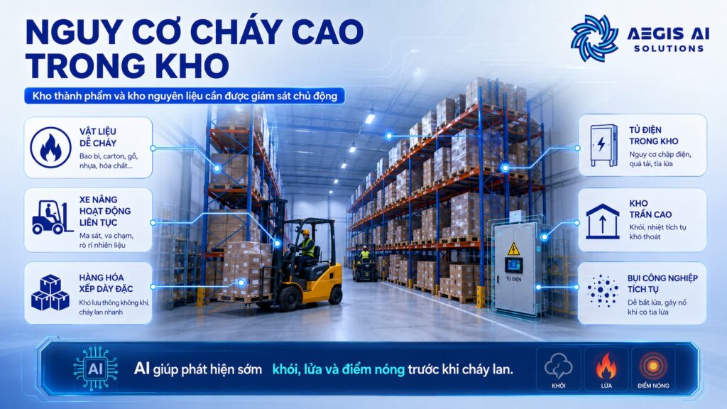 Nguy cơ cháy cao trong kho-Aegis AI