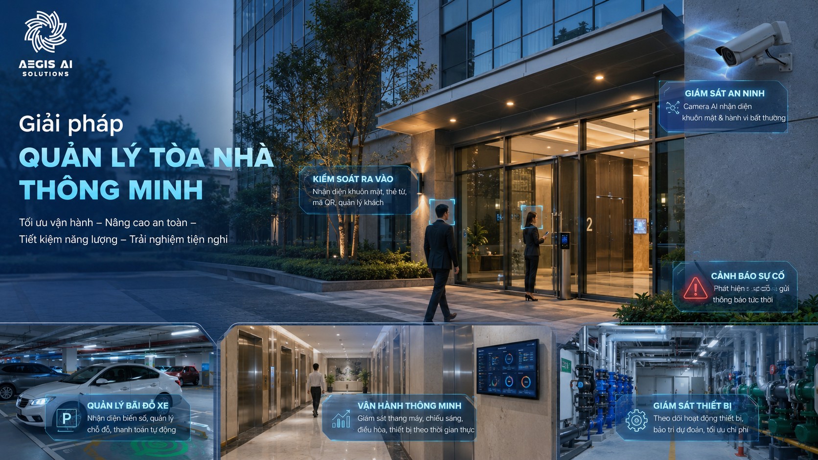 Giải pháp quản lý tòa nhà thông minh bằng AI của Aegis AI Solutions
