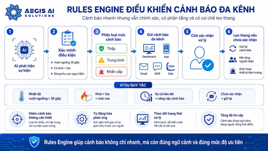 Rules engine điều khiển cảnh báo đa kênh_Aegis AI