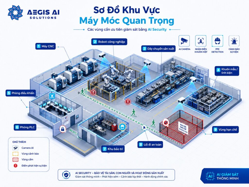 Sơ đồ khu vực máy móc quan trọng-Aegis AI