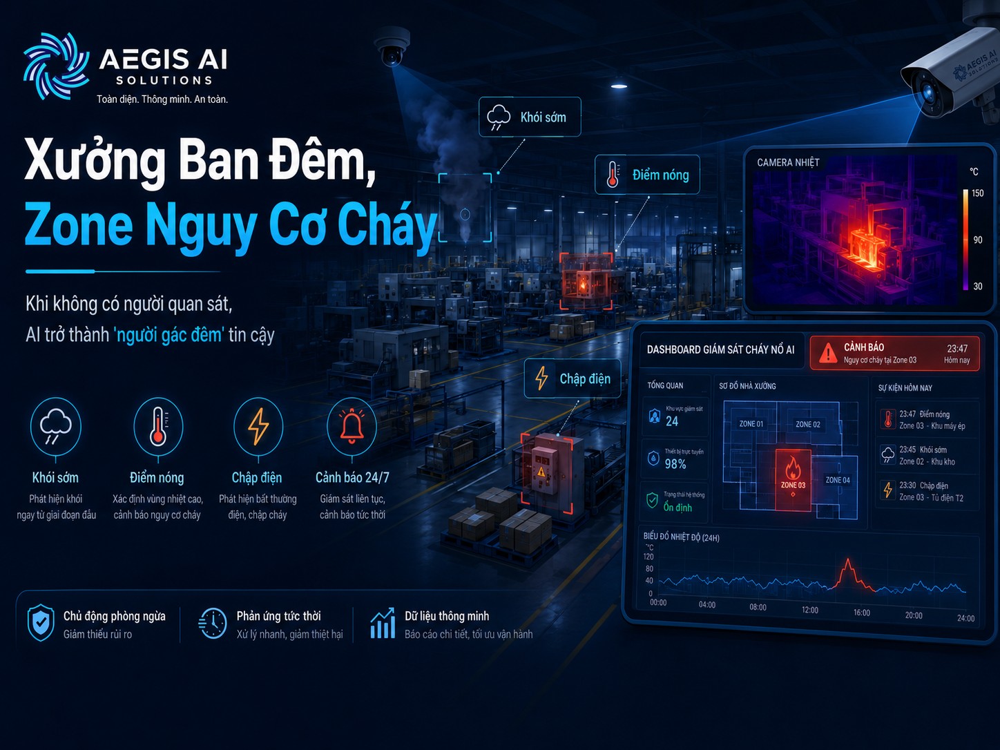 Xưởng ban đêm, zone nguy cơ cháy-Aegis AI